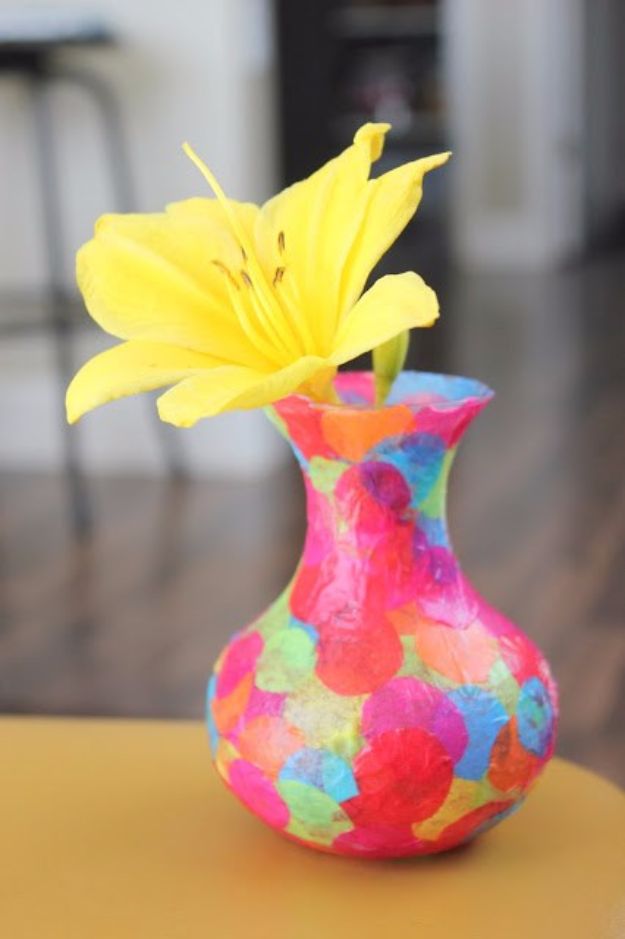 Easy Crafts for Teens - Easy Mod Podge Confetti Vase - Cheap and Easy DIY Projects for Teenagers - Learn Basic Craft Techniques and Tutorials for Learning The Basics for Do It Yourself Projects and Fun Crafts - Easy Step by Step Tutorials for Making Pom Poms, Using a Glue Gun, Painting How To and More - Cool Ideas for Teens, Teenagers and Adults - Cheap Arts and Crafts Ideas and Tips 