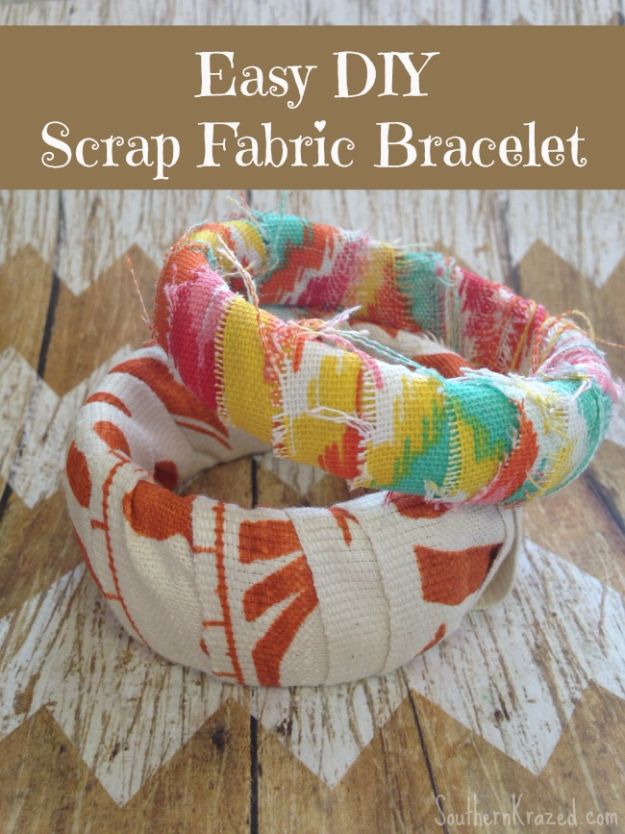 Best DIY Ideas for Teens To Make This Summer - Easy Scrap Fabric Bracelet - Fun and Easy Crafts, Room Decor, Toys and Craft Projects to Make And Sell - Cool Gifts for Friends, Awesome Things To Do When You Are Bored - Teenagers - Boys and Girls Love Making These Creative Projects With Step by Step Tutorials and Instructions #diyideas #summer #teencrafts #crafts