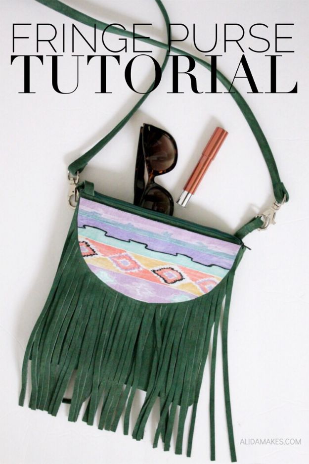 Easy Crafts for Teens - Fringe Purse DIY - Cheap and Easy DIY Projects for Teenagers - Learn Basic Craft Techniques and Tutorials for Learning The Basics for Do It Yourself Projects and Fun Crafts - Easy Step by Step Tutorials for Making Pom Poms, Using a Glue Gun, Painting How To and More - Cool Ideas for Teens, Teenagers and Adults - Cheap Arts and Crafts Ideas and Tips 