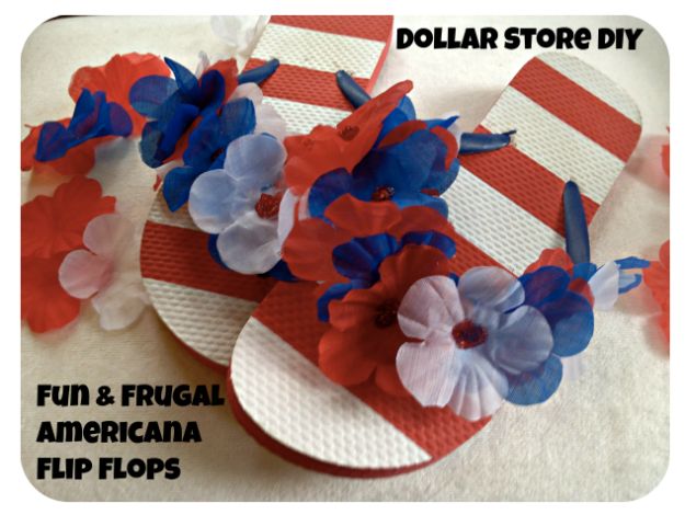 Best DIY Ideas for Teens To Make This Summer - Fun and Frugal Americana Flip Flops - Fun and Easy Crafts, Room Decor, Toys and Craft Projects to Make And Sell - Cool Gifts for Friends, Awesome Things To Do When You Are Bored - Teenagers - Boys and Girls Love Making These Creative Projects With Step by Step Tutorials and Instructions #diyideas #summer #teencrafts #crafts