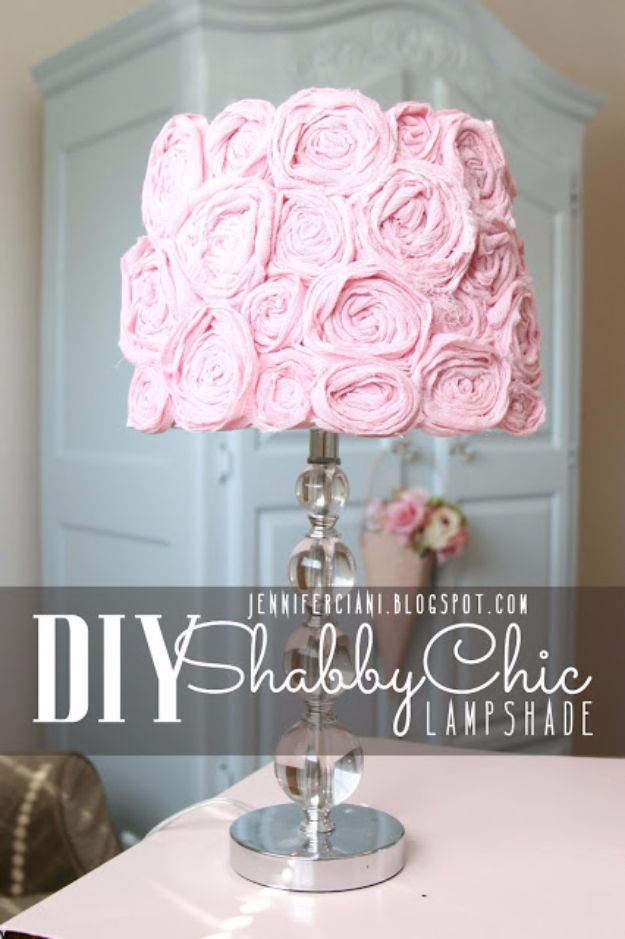 Best DIY Room Decor Ideas for Teens and Teenagers - Shabby Chic Lamp Shade - Best Cool Crafts, Bedroom Accessories, Lighting, Wall Art, Creative Arts and Crafts Projects, Rugs, Pillows, Curtains, Lamps and Lights - Easy and Cheap Do It Yourself Ideas for Teen Bedrooms and Play Rooms #teencrafts #diydecor #roomideas #teenrooms #teendecor #diyideas