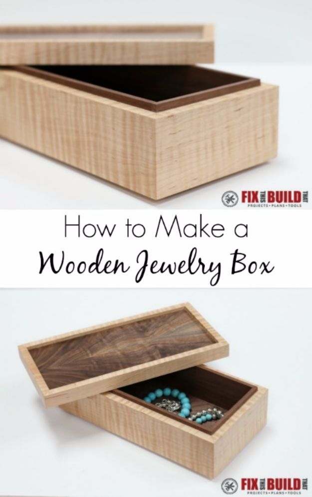 DIY Jewelry Storage - Simple Wooden Jewelry Box - Do It Yourself Crafts and Projects for Organizing, Storing and Displaying Jewelry - Earrings, Rings, Necklaces - Jewelry Tree, Boxes, Hangers - Cheap and Easy Ways To Organize Jewelry in Bedroom and Bathroom - Dollar Store Crafts and Cheap Ideas for Decorating