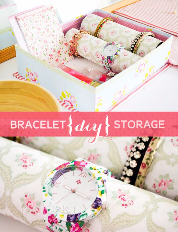 DIY Jewelry Storage - Super Pretty Bracelet And Watch Storage - Do It Yourself Crafts and Projects for Organizing, Storing and Displaying Jewelry - Earrings, Rings, Necklaces - Jewelry Tree, Boxes, Hangers - Cheap and Easy Ways To Organize Jewelry in Bedroom and Bathroom - Dollar Store Crafts and Cheap Ideas for Decorating 