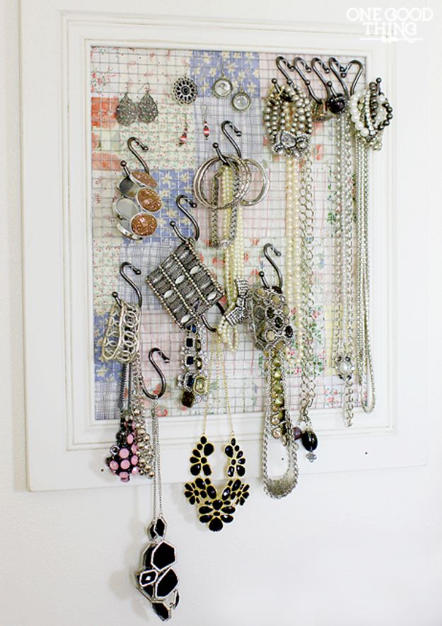 DIY Jewelry Storage - Thread Rack Jewelry Organizer - Do It Yourself Crafts and Projects for Organizing, Storing and Displaying Jewelry - Earrings, Rings, Necklaces - Jewelry Tree, Boxes, Hangers - Cheap and Easy Ways To Organize Jewelry in Bedroom and Bathroom - Dollar Store Crafts and Cheap Ideas for Decorating