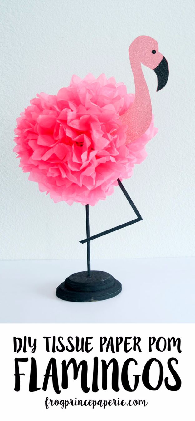 Best DIY Room Decor Ideas for Teens and Teenagers - Tissue Pouf Flamingo - Best Cool Crafts, Bedroom Accessories, Lighting, Wall Art, Creative Arts and Crafts Projects, Rugs, Pillows, Curtains, Lamps and Lights - Easy and Cheap Do It Yourself Ideas for Teen Bedrooms and Play Rooms #teencrafts #diydecor #roomideas #teenrooms #teendecor #diyideas