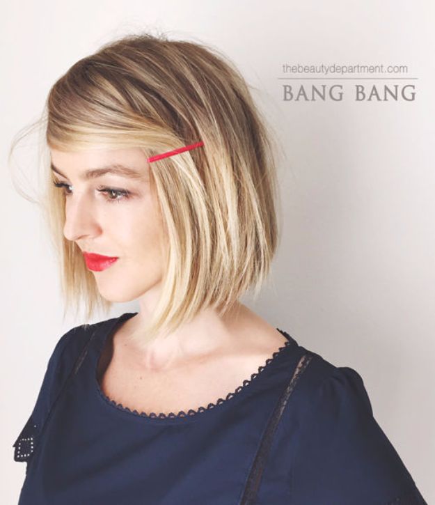 Cool Hair Tutorials for Summer - Bang Bang Hairstyle - Easy Hairstyles and Creative Looks for Hair - Beachy Waves, Hair Styles for Short Hair, Medium Length and Long Hair - Ponytails, Updo Ideas and Quick Last Minute Hairstyle for Teens, Teenagers and Women