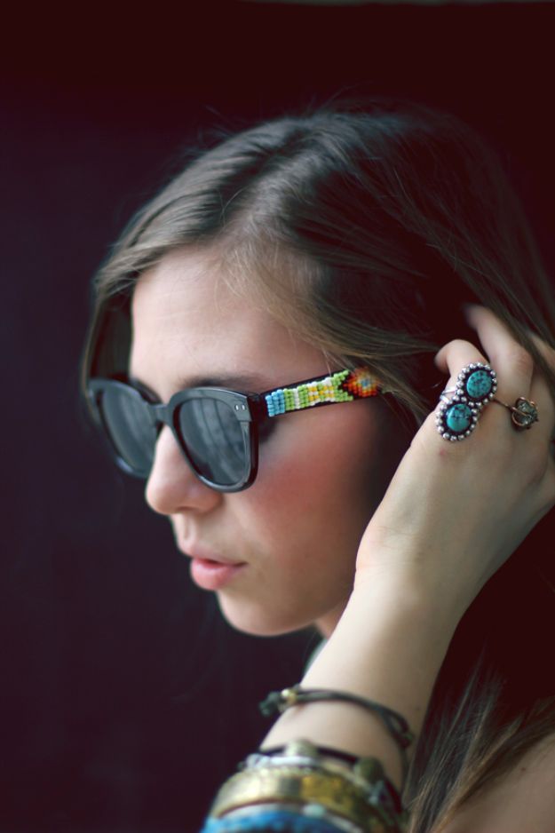 Cool Summer Fashions for Teens - DIY Beaded Sunglasses - Easy Sewing Projects and No Sew Crafts for Fun Fashion for Teenagers - DIY Clothes, Shoes and Accessories for Summertime Looks - Cheap and Creative Ways to Dress on A Budget 