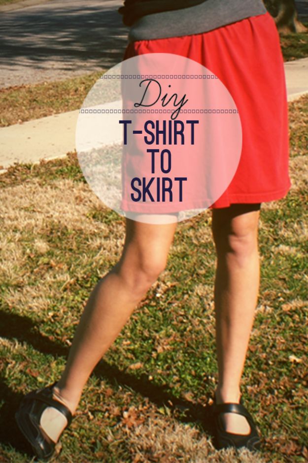 Cool Summer Fashions for Teens - DIY T-Shirt To Skirt - Easy Sewing Projects and No Sew Crafts for Fun Fashion for Teenagers - DIY Clothes, Shoes and Accessories for Summertime Looks - Cheap and Creative Ways to Dress on A Budget 