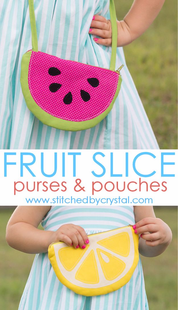 DIY Bags for Summer - Fruit Slice Purses and Pouches - Easy Ideas to Make for Beach and Pool - Quick Projects for a Bag on A Budget - Cute No Sew Idea, Quick Sewing Patterns - Paint and Crafts for Making Creative Beach Bags - Fun Tutorials for Kids, Teens, Teenagers, Girls and Adults