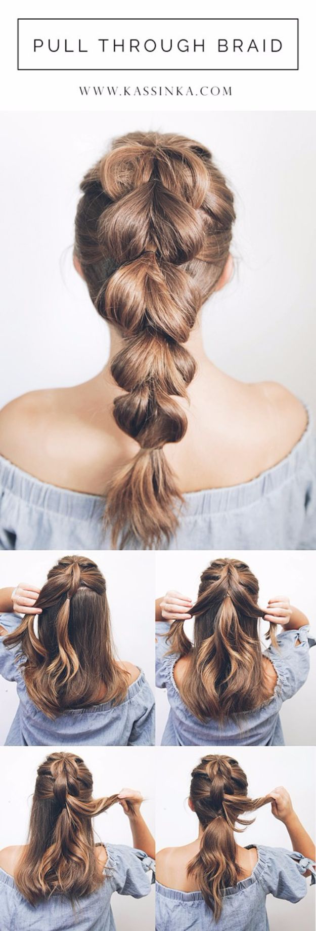 Cool Hair Tutorials for Summer - Pull Through Braid Tutorial - Easy Hairstyles and Creative Looks for Hair - Beachy Waves, Hair Styles for Short Hair, Medium Length and Long Hair - Ponytails, Updo Ideas and Quick Last Minute Hairstyle for Teens, Teenagers and Women 