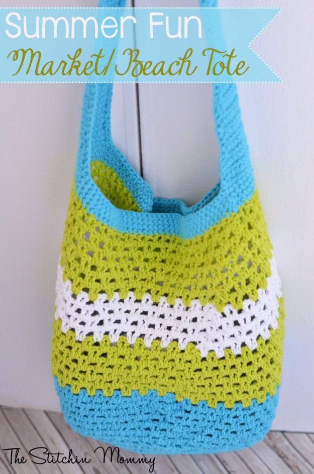 DIY Bags for Summer - Summer Fun Market Beach Tote - Easy Ideas to Make for Beach and Pool - Quick Projects for a Bag on A Budget - Cute No Sew Idea, Quick Sewing Patterns - Paint and Crafts for Making Creative Beach Bags - Fun Tutorials for Kids, Teens, Teenagers, Girls and Adults