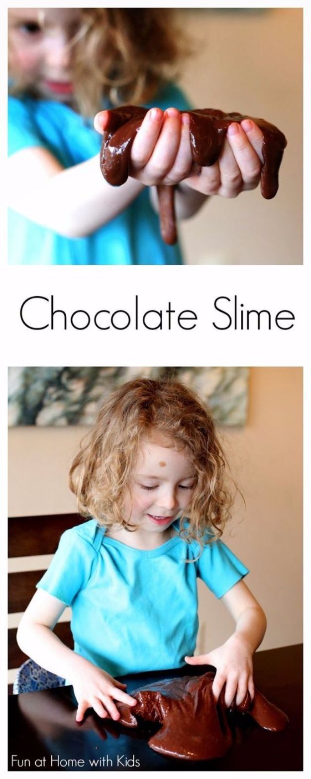Best DIY Slime Recipes - Chocolate Stretchy Slime - Cool and Easy Slime Recipe and Tutorials - Ideas Without Glue, Without Borax, For Kids, With Liquid Starch, Cornstarch and Laundry Detergent - How to Make Slime at Home - Fun Crafts and DIY Projects for Teens, Kids, Teenagers and Teens - Galaxy and Glitter Slime, Edible Slime, Rainbow Colored Slime, Shaving Cream recipes and more fun crafts and slimes #slimerecipes #slime #diyslime #teencrafts