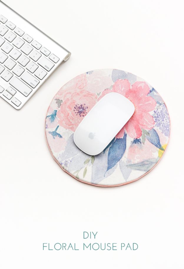 Cheap Crafts for Teens - DIY Floral Mouse Pad - Inexpensive DIY Projects for Teenagers and Tweens - Cute Room Decor, School Supplies, Accessories and Clothing You Can Make On A Budget - Fun Dollar Store Crafts - Cool DIY Gift Ideas for Christmas, Birthdays, BFF gifts and more - Step by Step Tutorials and Instructions #cheapcrafts #dollarstorecrafts #teencrafts #dollartreecrafts