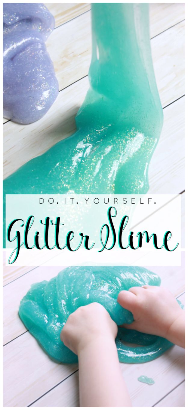 Best DIY Slime Recipes - DIY Glitter Slime - Cool and Easy Slime Recipe and Tutorials - Ideas Without Glue, Without Borax, For Kids, With Liquid Starch, Cornstarch and Laundry Detergent - How to Make Slime at Home - Fun Crafts and DIY Projects for Teens, Kids, Teenagers and Teens - Galaxy and Glitter Slime, Edible Slime, Rainbow Colored Slime, Shaving Cream recipes and more fun crafts and slimes #slimerecipes #slime #diyslime #teencrafts