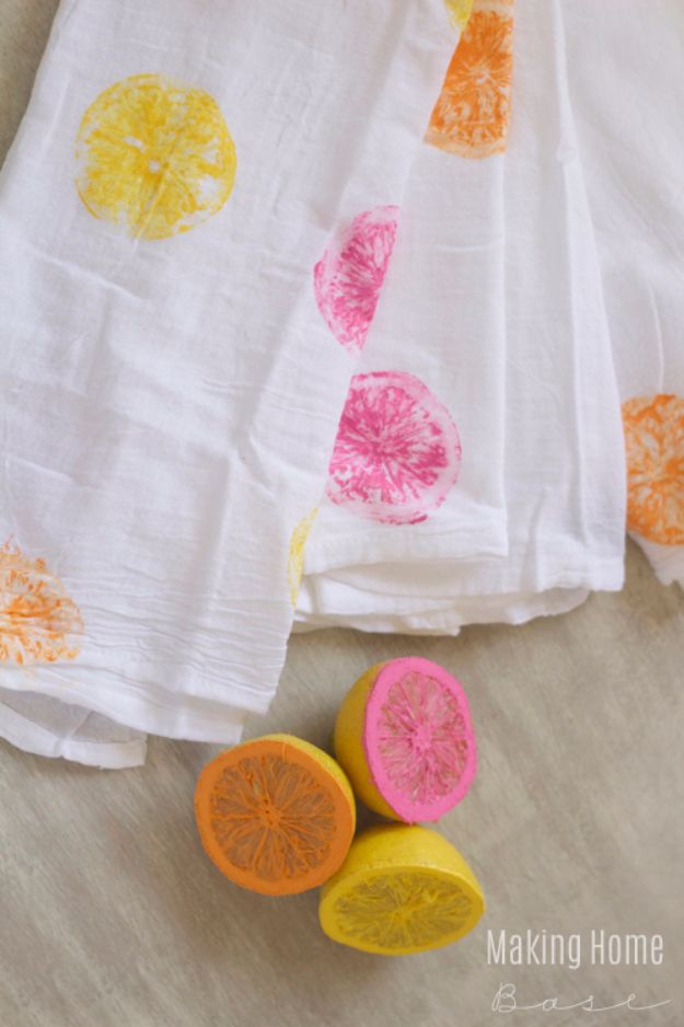 Cheap Crafts for Teens - DIY Painted Tea Towel - Inexpensive DIY Projects for Teenagers and Tweens - Cute Room Decor, School Supplies, Accessories and Clothing You Can Make On A Budget - Fun Dollar Store Crafts - Cool DIY Gift Ideas for Christmas, Birthdays, BFF gifts and more - Step by Step Tutorials and Instructions #cheapcrafts #dollarstorecrafts #teencrafts #dollartreecrafts