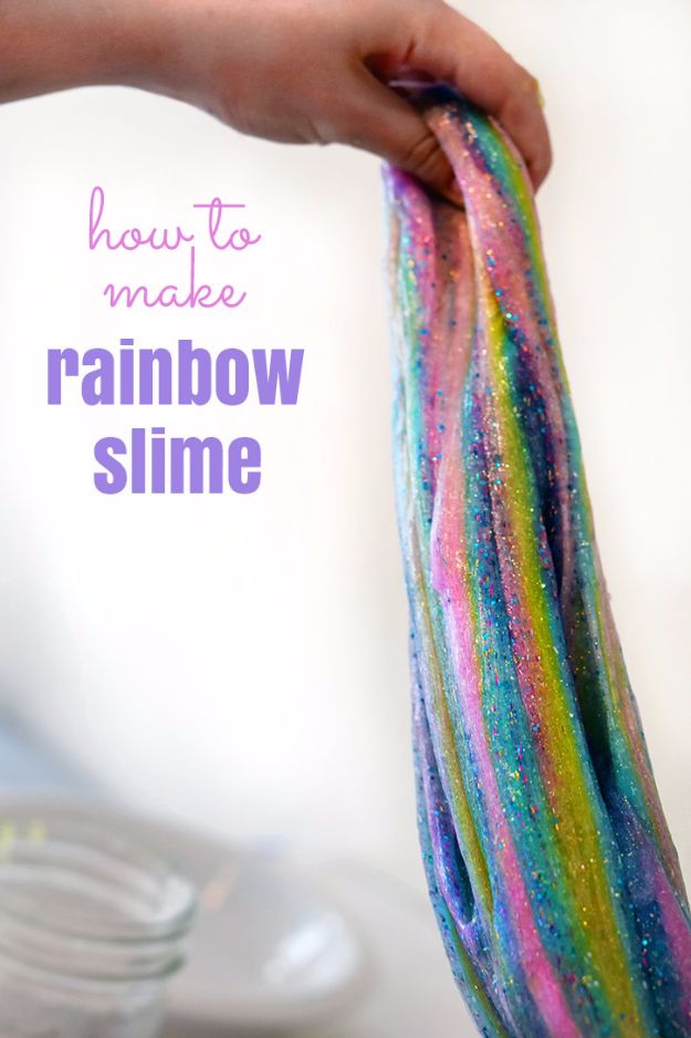 Best DIY Slime Recipes - DIY Rainbow Slime- Cool and Easy Slime Recipe Ideas Without Glue, Without Borax, For Kids, With Liquid Starch, Cornstarch and Laundry Detergent - How to Make Slime at Home - Fun Crafts and DIY Projects for Teens, Kids, Teenagers and Teens - Galaxy and Glitter Slime, Edible Slime, Rainbow Colored Slime, Shaving Cream recipes and more fun crafts and slimes #slimerecipes #slime #diyslime #teencrafts