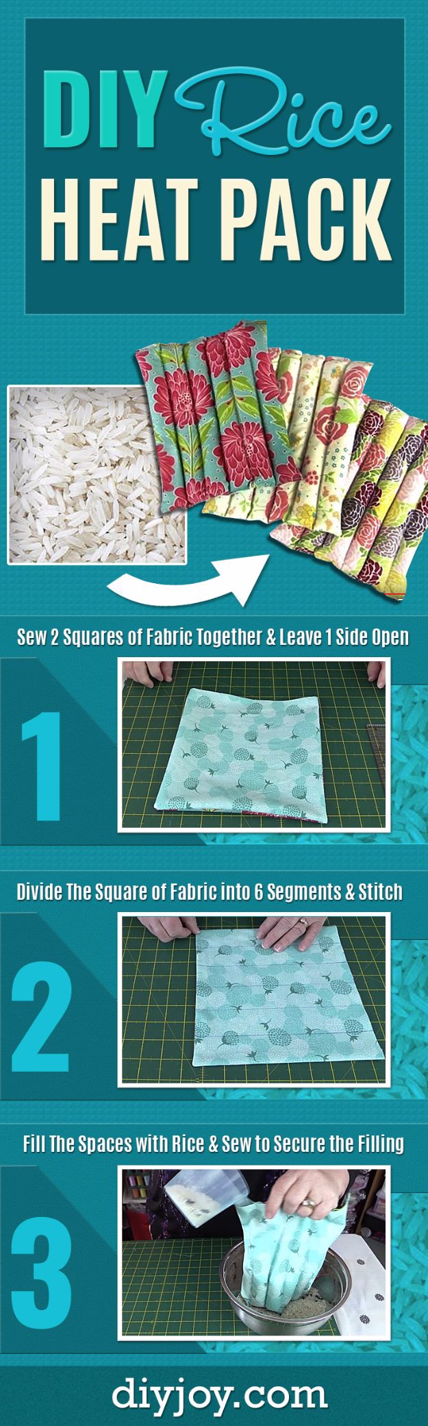 Cheap Crafts for Teens - DIY Rice Heat Pack - Inexpensive DIY Projects for Teenagers and Tweens - Cute Room Decor, School Supplies, Accessories and Clothing You Can Make On A Budget - Fun Dollar Store Crafts - Cool DIY Gift Ideas for Christmas, Birthdays, BFF gifts and more - Step by Step Tutorials and Instructions #cheapcrafts #dollarstorecrafts #teencrafts #dollartreecrafts
