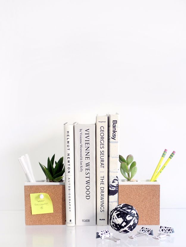 Cheap Crafts for Teens - DIY Succulent Bookends - Inexpensive DIY Projects for Teenagers and Tweens - Cute Room Decor, School Supplies, Accessories and Clothing You Can Make On A Budget - Fun Dollar Store Crafts - Cool DIY Gift Ideas for Christmas, Birthdays, BFF gifts and more - Step by Step Tutorials and Instructions #cheapcrafts #dollarstorecrafts #teencrafts #dollartreecrafts