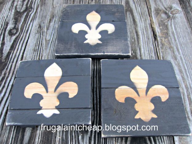 Cheap Crafts for Teens - Fleur De Lis Wooden Trivet - Inexpensive DIY Projects for Teenagers and Tweens - Cute Room Decor, School Supplies, Accessories and Clothing You Can Make On A Budget - Fun Dollar Store Crafts - Cool DIY Gift Ideas for Christmas, Birthdays, BFF gifts and more - Step by Step Tutorials and Instructions #cheapcrafts #dollarstorecrafts #teencrafts #dollartreecrafts