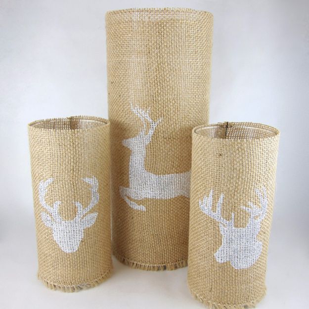 Inexpensive DIY Dollar Store Crafts Cheap Crafts for Teens - Stenciled Burlap Candle Holders - Inexpensive DIY Projects for Teenagers and Tweens - Cute Room Decor, School Supplies, Accessories and Clothing You Can Make On A Budget - Fun Dollar Store Crafts - Cool DIY Gift Ideas for Christmas, Birthdays, BFF gifts and more - Step by Step Tutorials and Instructions #cheapcrafts #dollarstorecrafts #teencrafts #dollartreecrafts