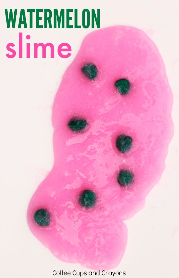 Best DIY Slime Recipes - Watermelon Slime- Cool and Easy Slime Recipe and Tutorials - Ideas Without Glue, Without Borax, For Kids, With Liquid Starch, Cornstarch and Laundry Detergent - How to Make Slime at Home - Fun Crafts and DIY Projects for Teens, Kids, Teenagers and Teens - Galaxy and Glitter Slime, Edible Slime, Rainbow Colored Slime, Shaving Cream recipes and more fun crafts and slimes #slimerecipes #slime #diyslime #teencrafts
