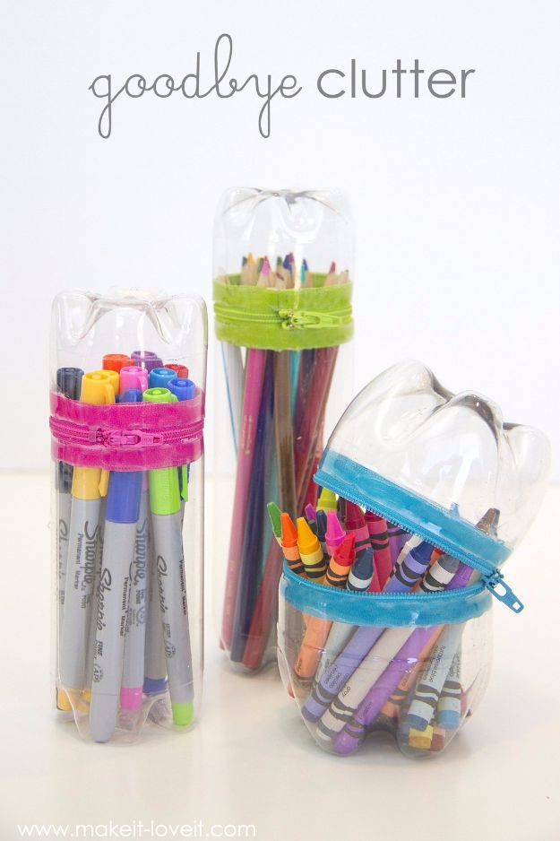 DIY School Supplies - DIY No-Sew Zipper Cases - Easy Crafts and Do It Yourself Ideas for Back To School - Pencils, Notebooks, Backpacks and Fun Gear for Going Back To Class - Creative DIY Projects for Cheap School Supplies - Cute Crafts for Teens and Kids #backtoschool #teencrafts #kidscrafts #teen #diyideas #crafts