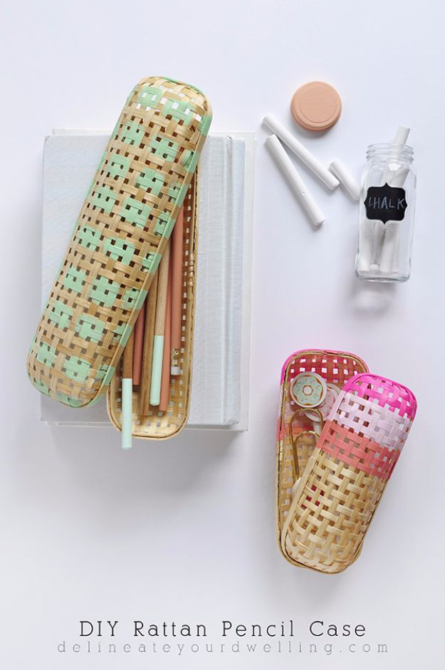 Cute Back To School Supplies To Make In Summer - DIY Rattan Pencil Case - Easy Crafts and Do It Yourself Ideas for Back To School - Pencils, Notebooks, Backpacks and Fun Gear for Going Back To Class - Creative DIY Projects for Cheap School Supplies - Cute Crafts for Teens and Kids #backtoschool #teencrafts #kidscrafts #teen #diyideas #crafts