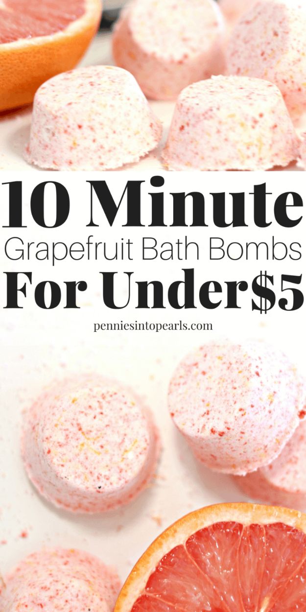 Cool DIY Bath Bombs to Make At Home - 10 Minute Grapefruit Bath Bombs - Recipes and Tutorial for How To Make A Bath Bomb - Best Bathbomb Ideas - Fun DIY Projects for Women, Teens, and Girls | DIY Bath Bombs Recipe and Tutorials | Make Cheap Gifts Like Lush Bath Bombs #bathbombs #teencrafts #diyideas