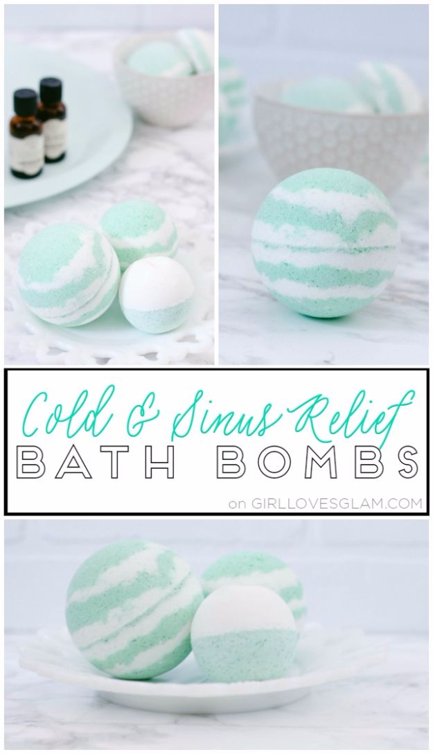Cool DIY Bath Bombs to Make At Home - Cold And Sinus Relief Bath Bombs - Recipes and Tutorial for How To Make A Bath Bomb - Best Bathbomb Ideas - Fun DIY Projects for Women, Teens, and Girls | DIY Bath Bombs Recipe and Tutorials | Make Cheap Gifts Like Lush Bath Bombs #bathbombs #teencrafts #diyideas