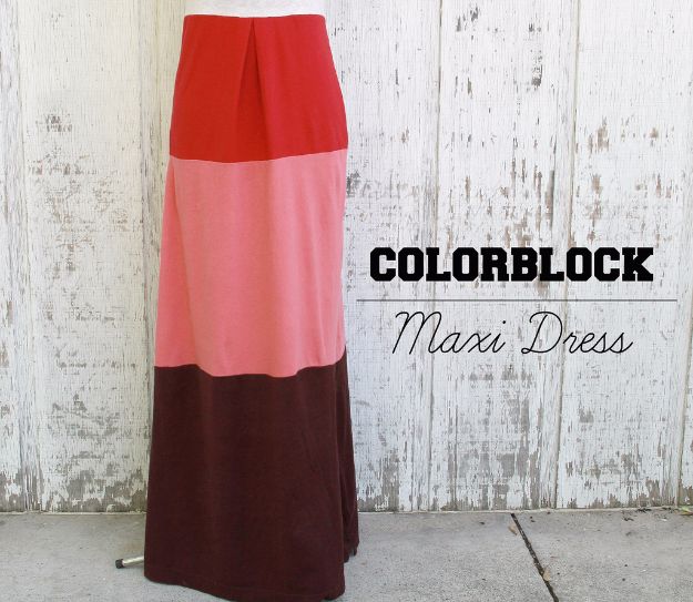 T-Shirt Makeovers - Colorblock Dress from T-Shirts - Fun Upcycle Ideas for Tees - How To Make Simple Awesome Summer Style Projects - Cute Sleeve and Neckline Ideas - Cheap and Easy Ways To Upcycle Tshirts for Fun Clothes and Fashion - Quick Projects for Teens and Teenagers on A Budget #teenfashion #tshirtideas #teencrafts