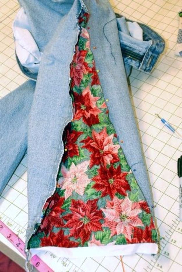 DIY Jeans Makeovers - Cut Jeans To Make A Wider Leg - Easy Crafts and Tutorials to Refashion and Upcycle Your Jeans and Create Ripped, Distressed, Bleach, Lace Edge, Cut Off, Skinny, Shorts, Skirts, Galaxy and Painted Jeans Ideas - Cool Denim Fashions for Teens, Teenagers, Women #diyideas #diyclothes #clothinghacks #teencrafts