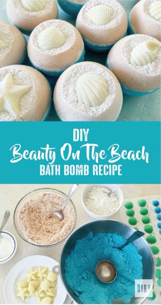 Cool DIY Bath Bombs to Make At Home - DIY Beauty On The Beach Bath Bomb - Recipes and Tutorial for How To Make A Bath Bomb - Best Bathbomb Ideas - Fun DIY Projects for Women, Teens, and Girls | DIY Bath Bombs Recipe and Tutorials | Make Cheap Gifts Like Lush Bath Bombs #bathbombs #teencrafts #diyideas