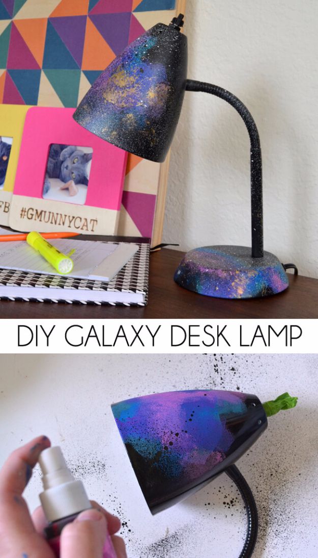Galaxy DIY Crafts - DIY Galaxy Desk Lamp - Easy Room Decor, Cool Clothes, Fun Fabric Ideas and Painting Projects - Food, Cookies and Cupcake Recipes - Nebula Galaxy In A Jar - Art for Your Bedroom - Shirt, Backpack, Soap, Decorations for Teens, Kids and Adults 