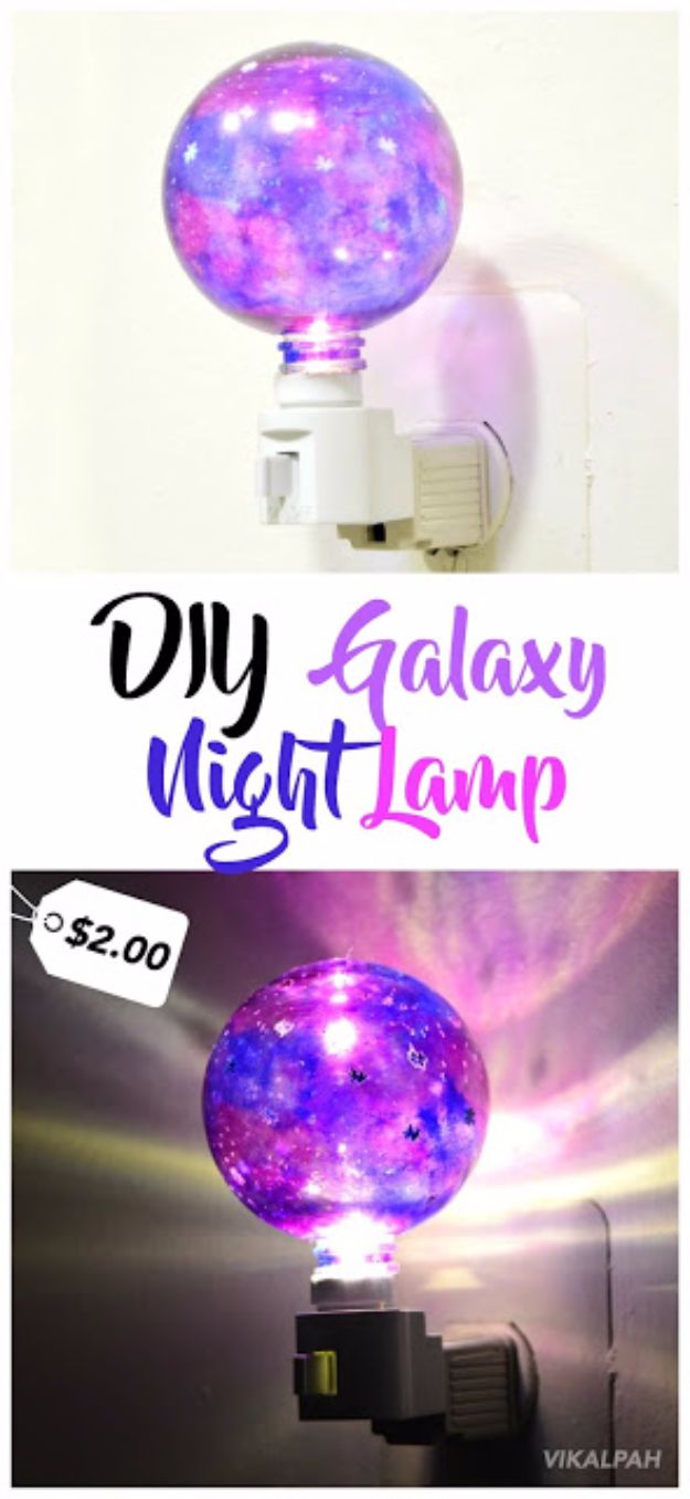 Galaxy DIY Crafts - DIY Galaxy Night Lamp - Easy Room Decor, Cool Clothes, Fun Fabric Ideas and Painting Projects - Food, Cookies and Cupcake Recipes - Nebula Galaxy In A Jar - Art for Your Bedroom - Shirt, Backpack, Soap, Decorations for Teens, Kids and Adults 