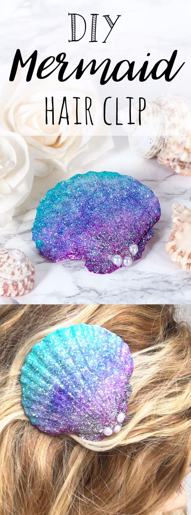 DIY Mermaid Crafts - DIY Mermaid Hair Clip - How To Make Room Decorations, Art Projects, Jewelry, and Makeup For Kids, Teens and Teenagers - Mermaid Costume Tutorials - Fun Clothes, Pillow Projects, Mermaid Tail Tutorial 