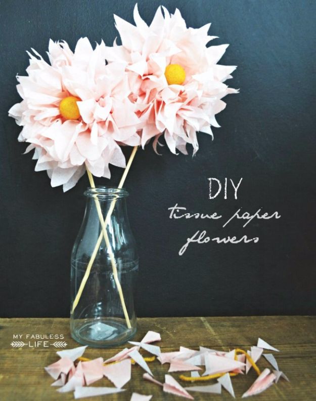 DIY Paper Flowers For Your Room - DIY Tissue Paper Flowers - How To Make A Paper Flower - Large Wedding Backdrop for Wall Decor - Easy Tissue Paper Flower Tutorial for Kids - Giant Projects for Photo Backdrops - Daisy, Roses, Bouquets, Centerpieces - Cricut Template and Step by Step Tutorial #papercrafts #paperflowers #teencrafts