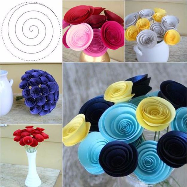 DIY Paper Flowers For Your Room - Easy Swirly Paper Flower - How To Make A Paper Flower - Large Wedding Backdrop for Wall Decor - Easy Tissue Paper Flower Tutorial for Kids - Giant Projects for Photo Backdrops - Daisy, Roses, Bouquets, Centerpieces - Cricut Template and Step by Step Tutorial #papercrafts #paperflowers #teencrafts