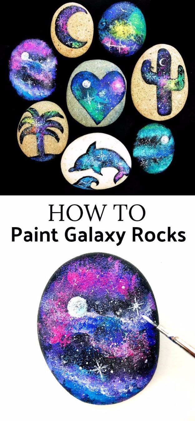 Galaxy DIY Crafts - Galaxy Painted Rocks - Easy Room Decor, Cool Clothes, Fun Fabric Ideas and Painting Projects - Food, Cookies and Cupcake Recipes - Nebula Galaxy In A Jar - Art for Your Bedroom - Shirt, Backpack, Soap, Decorations for Teens, Kids and Adults 
