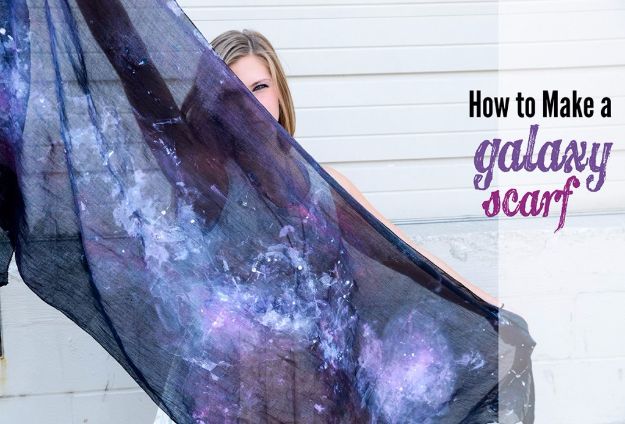 Galaxy DIY Crafts - Galaxy Scarf - Easy Room Decor, Cool Clothes, Fun Fabric Ideas and Painting Projects - Food, Cookies and Cupcake Recipes - Nebula Galaxy In A Jar - Art for Your Bedroom - Shirt, Backpack, Soap, Decorations for Teens, Kids and Adults