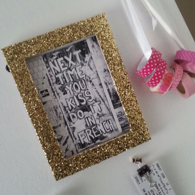 DIY Ideas WIth Glitter - Glitter Frames - Easy Crafts and Projects for Decoration, Gifts, and Bedroom Decor - How To Make Ombre, Mod Podge and Glitter Mason Jar Gift Ideas For Teens - Easy Clothes and Makeup Crafts For Teenagers #diyideas #glitter #crafts