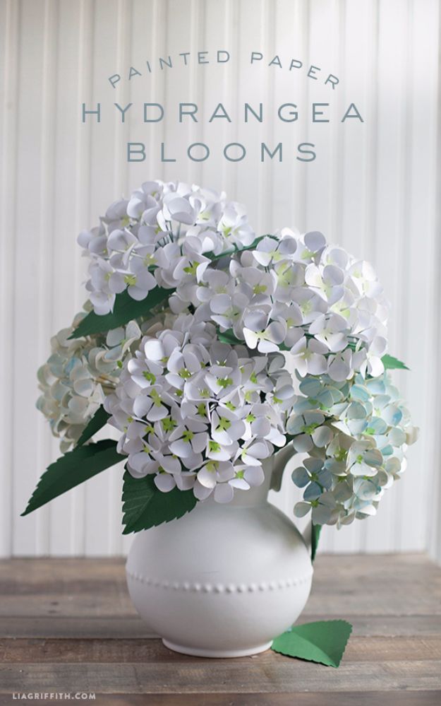 DIY Paper Flowers For Your Room - Gorgeous Paper Hydrangeas - How To Make A Paper Flower - Large Wedding Backdrop for Wall Decor - Easy Tissue Paper Flower Tutorial for Kids - Giant Projects for Photo Backdrops - Daisy, Roses, Bouquets, Centerpieces - Cricut Template and Step by Step Tutorial #papercrafts #paperflowers #teencrafts