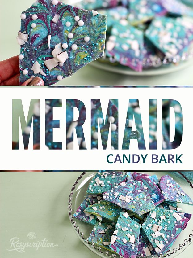 DIY Mermaid Crafts - Mermaid Candy Bark - How To Make Room Decorations, Art Projects, Jewelry, and Makeup For Kids, Teens and Teenagers - Mermaid Costume Tutorials - Fun Clothes, Pillow Projects, Mermaid Tail Tutorial 