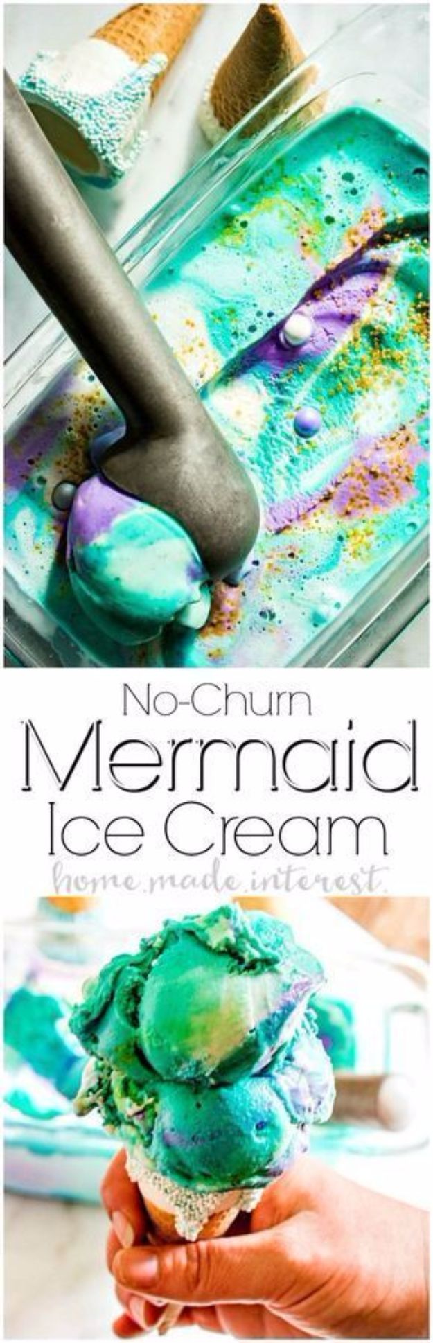 DIY Mermaid Crafts - No Churn Mermaid Ice Cream - How To Make Room Decorations, Art Projects, Jewelry, and Makeup For Kids, Teens and Teenagers - Mermaid Costume Tutorials - Fun Clothes, Pillow Projects, Mermaid Tail Tutorial 