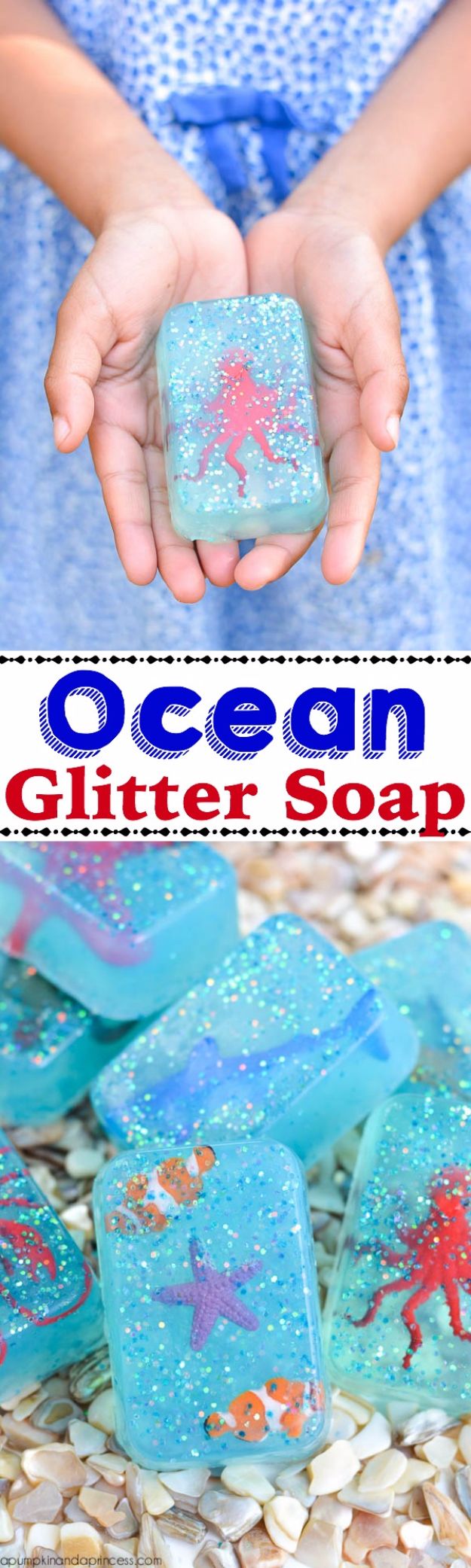 DIY Ideas WIth Glitter - Ocean Glitter Soap - Easy Crafts and Projects for Decoration, Gifts, and Bedroom Decor - How To Make Ombre, Mod Podge and Glitter Mason Jar Gift Ideas For Teens - Easy Clothes and Makeup Crafts For Teenagers #diyideas #glitter #crafts