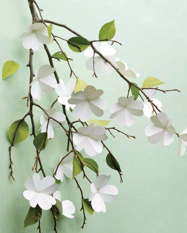 DIY Paper Flowers For Your Room - Paper Dogwood Flowers - How To Make A Paper Flower - Large Wedding Backdrop for Wall Decor - Easy Tissue Paper Flower Tutorial for Kids - Giant Projects for Photo Backdrops - Daisy, Roses, Bouquets, Centerpieces - Cricut Template and Step by Step Tutorial #papercrafts #paperflowers #teencrafts