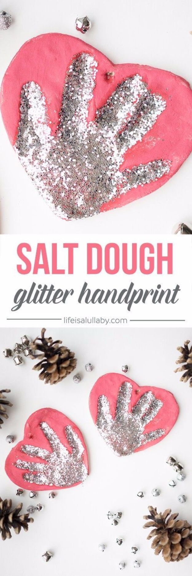 DIY Ideas WIth Glitter - Salt Dough Handprint Ornament - Easy Crafts and Projects for Decoration, Gifts, and Bedroom Decor - How To Make Ombre, Mod Podge and Glitter Mason Jar Gift Ideas For Teens - Easy Clothes and Makeup Crafts For Teenagers #diyideas #glitter #crafts