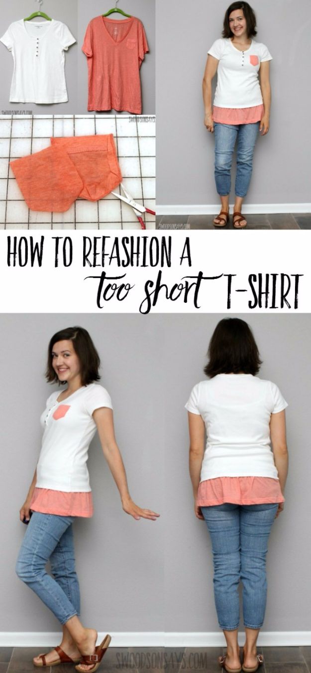 T-Shirt Makeovers - Simple T-Shirt Refashion - Fun Upcycle Ideas for Tees - How To Make Simple Awesome Summer Style Projects - Cute Sleeve and Neckline Ideas - Cheap and Easy Ways To Upcycle Tshirts for Fun Clothes and Fashion - Quick Projects for Teens and Teenagers on A Budget #teenfashion #tshirtideas #teencrafts