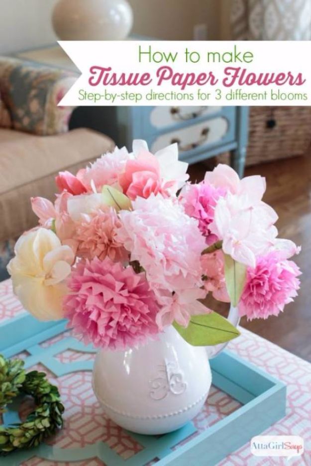DIY Paper Flowers For Your Room - Tissue Paper Flowers - How To Make A Paper Flower - Large Wedding Backdrop for Wall Decor - Easy Tissue Paper Flower Tutorial for Kids - Giant Projects for Photo Backdrops - Daisy, Roses, Bouquets, Centerpieces - Cricut Template and Step by Step Tutorial #papercrafts #paperflowers #teencrafts