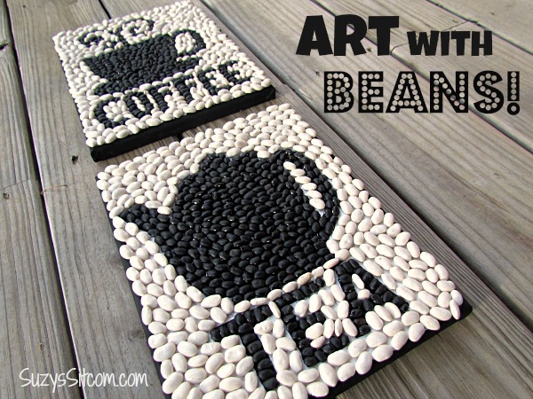 Cheap Crafts for Teens - Fun Wall Art With Beans - Inexpensive DIY Projects for Teenagers and Tweens - Cute Room Decor, School Supplies, Accessories and Clothing You Can Make On A Budget - Fun Dollar Store Crafts - Cool DIY Gift Ideas for Christmas, Birthdays, BFF gifts and more - Step by Step Tutorials and Instructions #cheapcrafts #dollarstorecrafts #teencrafts #dollartreecrafts