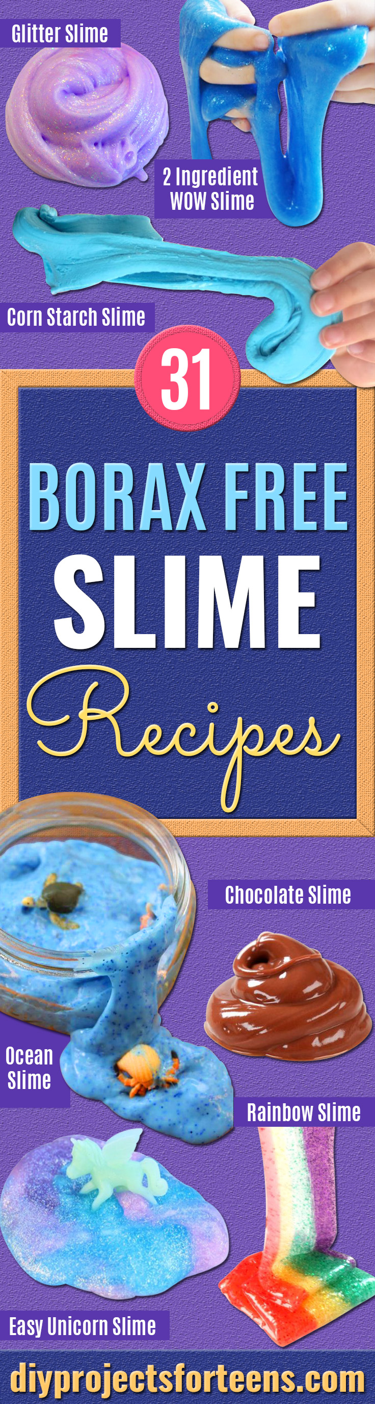 Borax Free Slime Recipes - Safe Slimes To Make Without Glue - How To Make Fluffy Slime With Shaving Cream - Easy 3 Ingredients Glitter Slime, Clear, Galaxy, Best DIY Slime Tutorials With Step by Step Instructions -Homemade Slime Recipe Ideas - Cool Step by Step Tutorials for Making Slime at Home - How to Make DIY Borax Free Slimes and Slime Recipe Ideas